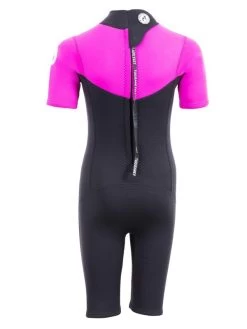 Two Bare Feet Thunderclap 2.5mm Junior Shorty Wetsuit (Pink / Black) -Surfline Shop kids thunderclap shorty wetsuit pink 5