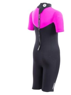 Two Bare Feet Thunderclap 2.5mm Junior Shorty Wetsuit (Pink / Black) -Surfline Shop kids thunderclap shorty wetsuit pink 6