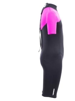 Two Bare Feet Thunderclap 2.5mm Junior Shorty Wetsuit (Pink / Black) -Surfline Shop kids thunderclap shorty wetsuit pink 7