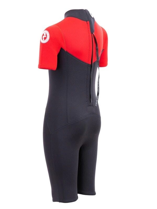 Two Bare Feet Thunderclap 2.5mm Junior Shorty Wetsuit (Red / Black) 6 Two Bare Feet Thunderclap 2.5mm Junior Shorty Wetsuit (Red / Black) - Image 4