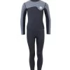 Two Bare Feet Junior Aspect Fleece Lined Zipless Thermal 2.5mm Superstretch Wetsuit Top & Pants Set (Black/Grey Stripes)
