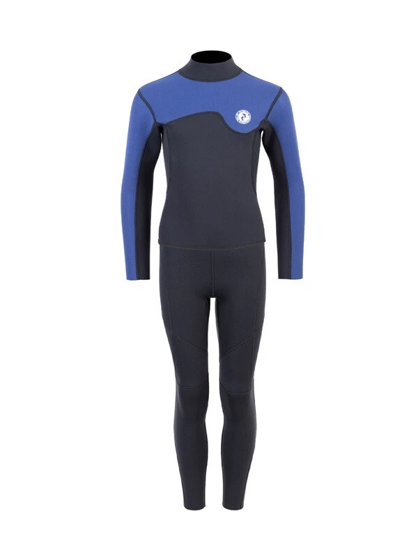 Two Bare Feet Junior Aspect Fleece Lined Zipless Thermal 2.5mm Superstretch Wetsuit Top & Pants Set (Black/Blue) 3 Two Bare Feet Junior Aspect Fleece Lined Zipless Thermal 2.5mm Superstretch Wetsuit Top & Pants Set (Black/Blue)