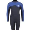 Two Bare Feet Junior Aspect Fleece Lined Zipless Thermal 2.5mm Superstretch Wetsuit Top & Shorts Set (Black/Blue)
