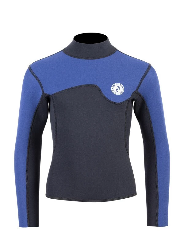 Two Bare Feet Junior Aspect Fleece Lined Zipless Thermal 2.5mm Superstretch Wetsuit Top & Shorts Set (Black/Blue) 7 Two Bare Feet Junior Aspect Fleece Lined Zipless Thermal 2.5mm Superstretch Wetsuit Top & Shorts Set (Black/Blue) - Image 5