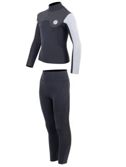 Two Bare Feet Junior Aspect Fleece Lined Zipless Thermal 2.5mm Superstretch Wetsuit Top & Pants Set (Black/Grey/Grey) 12 Two Bare Feet Junior Aspect Fleece Lined Zipless Thermal 2.5mm Superstretch Wetsuit Top & Pants Set (Black/Grey/Grey) -Surfline Shop ky41ji 0 1