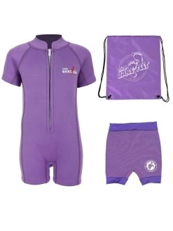 Deluxe Baby Swim Kit - Classic Wetsuit + Nappy Shorts + Bag (Lilac)