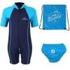 Deluxe Baby Swim Kit - Lycra Arm Wetsuit + Swim Nappy + Bag (Aqua) 2 Deluxe Baby Swim Kit - Lycra Arm Wetsuit + Swim Nappy + Bag (Aqua) -Surfline Shop lycra arm aqua 4