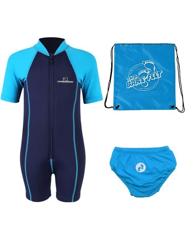 Deluxe Baby Swim Kit - Lycra Arm Wetsuit + Swim Nappy + Bag (Aqua) 3 Deluxe Baby Swim Kit - Lycra Arm Wetsuit + Swim Nappy + Bag (Aqua)