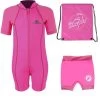 Deluxe Baby Swim Kit - Lycra Arm Wetsuit + Nappy Shorts + Bag (Pink) 2 Deluxe Baby Swim Kit - Lycra Arm Wetsuit + Nappy Shorts + Bag (Pink) -Surfline Shop lycra arm pink