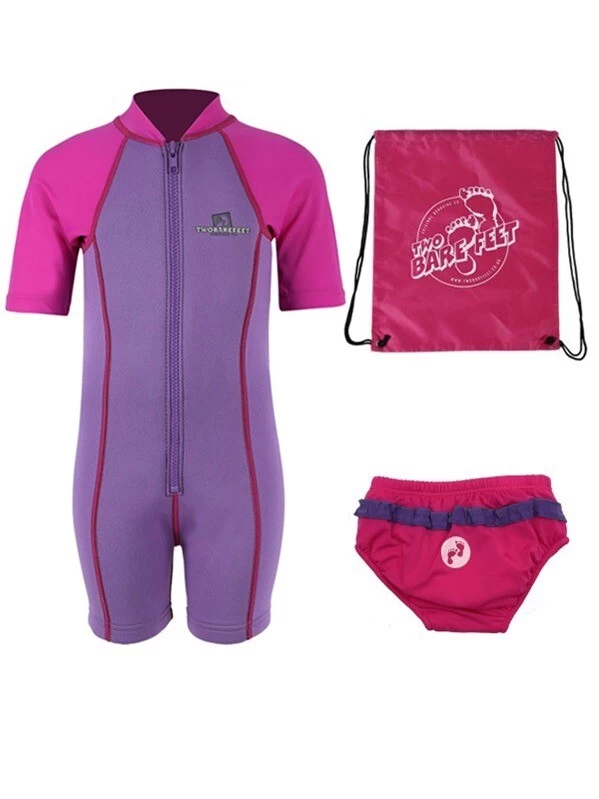 Deluxe Baby Swim Kit - Lycra Arm Wetsuit + Swim Nappy + Bag (Raspberry) 3 Deluxe Baby Swim Kit - Lycra Arm Wetsuit + Swim Nappy + Bag (Raspberry)