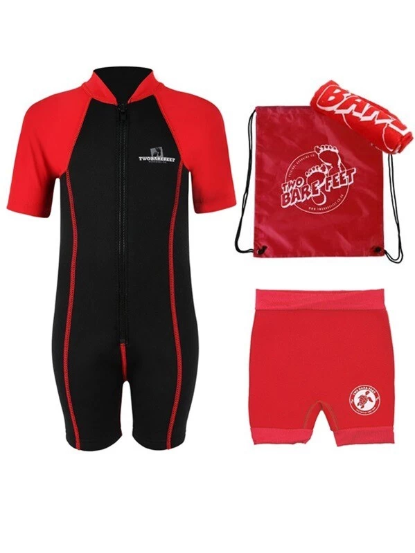 Premier Baby Swim Kit - Lycra Arm Wetsuit + Nappy Shorts + Towel + Bag (Red) 3 Premier Baby Swim Kit - Lycra Arm Wetsuit + Nappy Shorts + Towel + Bag (Red)
