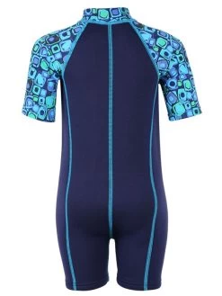 Premier Baby Swim Kit - Patterned Lycra Arm Wetsuit + Swim Nappy + Towel + Bag (Aqua) 9 Premier Baby Swim Kit - Patterned Lycra Arm Wetsuit + Swim Nappy + Towel + Bag (Aqua) -Surfline Shop lycra armed baby patterned blue back 4
