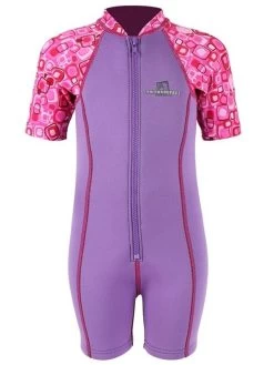 Essentials Baby Swim Kit - Patterned Lycra Arm Wetsuit + Swim Vest (Lilac) 6 Essentials Baby Swim Kit - Patterned Lycra Arm Wetsuit + Swim Vest (Lilac) -Surfline Shop lycra armed baby patterned lilac front 4