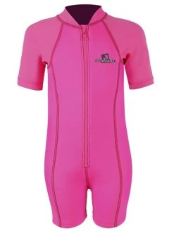 Deluxe Baby Swim Kit - Lycra Arm Wetsuit + Nappy Shorts + Towel (Pink) 7 Deluxe Baby Swim Kit - Lycra Arm Wetsuit + Nappy Shorts + Towel (Pink) -Surfline Shop lycra armed baby pink front 5 1