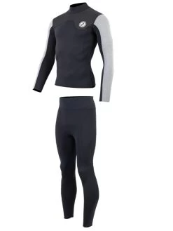 Two Bare Feet Mens Aspect Fleece Lined Zipless Thermal 2.5mm Superstretch Wetsuit Top & Pants Set (Black/Grey/Grey) 12 Two Bare Feet Mens Aspect Fleece Lined Zipless Thermal 2.5mm Superstretch Wetsuit Top & Pants Set (Black/Grey/Grey) -Surfline Shop m8y1oz w