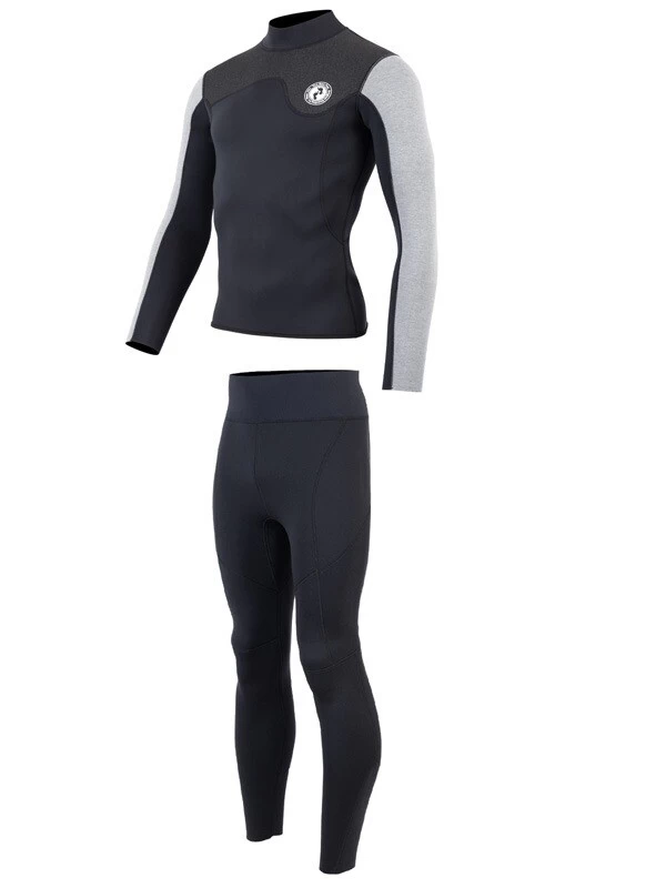 Two Bare Feet Mens Aspect Fleece Lined Zipless Thermal 2.5mm Superstretch Wetsuit Top & Pants Set (Black/Grey/Grey) 5 Two Bare Feet Mens Aspect Fleece Lined Zipless Thermal 2.5mm Superstretch Wetsuit Top & Pants Set (Black/Grey/Grey) - Image 3
