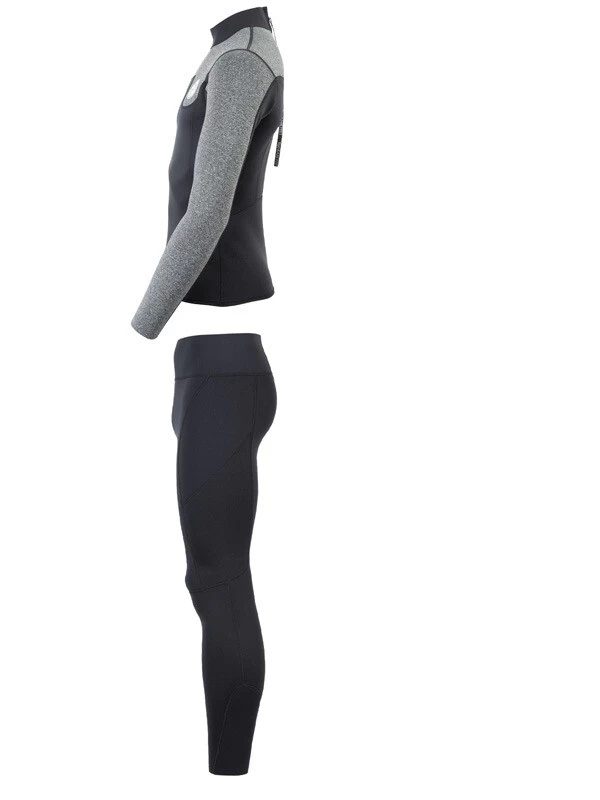 Two Bare Feet Mens Aspect Back Zip 2.5mm Wetsuit Jacket & Pants Set (Black/Grey) - Image 4