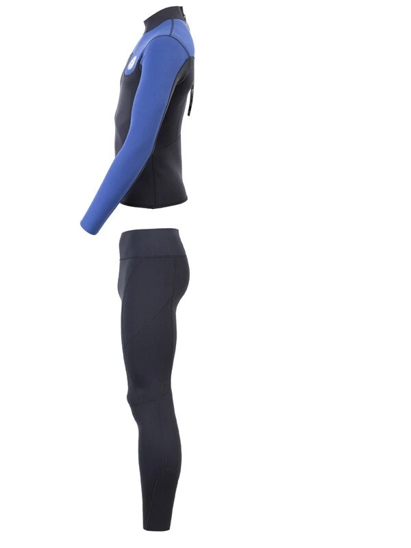 Two Bare Feet Mens Aspect Back Zip 2.5mm Wetsuit Jacket & Pants Set (Black/Blue) 6 Two Bare Feet Mens Aspect Back Zip 2.5mm Wetsuit Jacket & Pants Set (Black/Blue) - Image 4