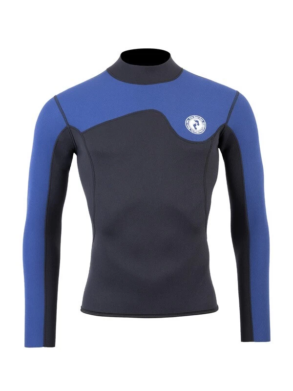 Two Bare Feet Mens Aspect Back Zip 2.5mm Wetsuit Jacket & Shorts Set (Black/Blue) - Image 5