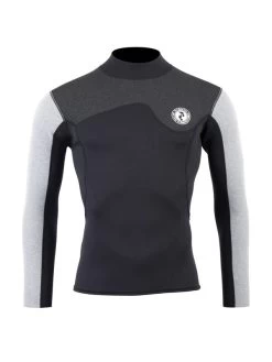 Two Bare Feet Mens Aspect Back Zip 2.5mm Wetsuit Jacket (Black/Grey/Grey)