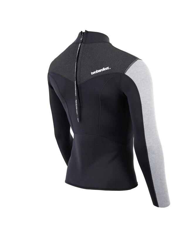 Two Bare Feet Mens Aspect Back Zip 2.5mm Wetsuit Jacket (Black/Grey/Grey) 8 Two Bare Feet Mens Aspect Back Zip 2.5mm Wetsuit Jacket (Black/Grey/Grey) - Image 6