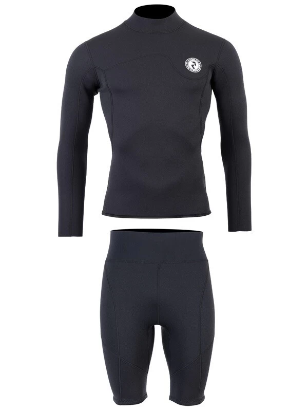 Two Bare Feet Mens Aspect Back Zip 2.5mm Wetsuit Jacket & Shorts Set (Black) 4 Two Bare Feet Mens Aspect Back Zip 2.5mm Wetsuit Jacket & Shorts Set (Black) - Image 2