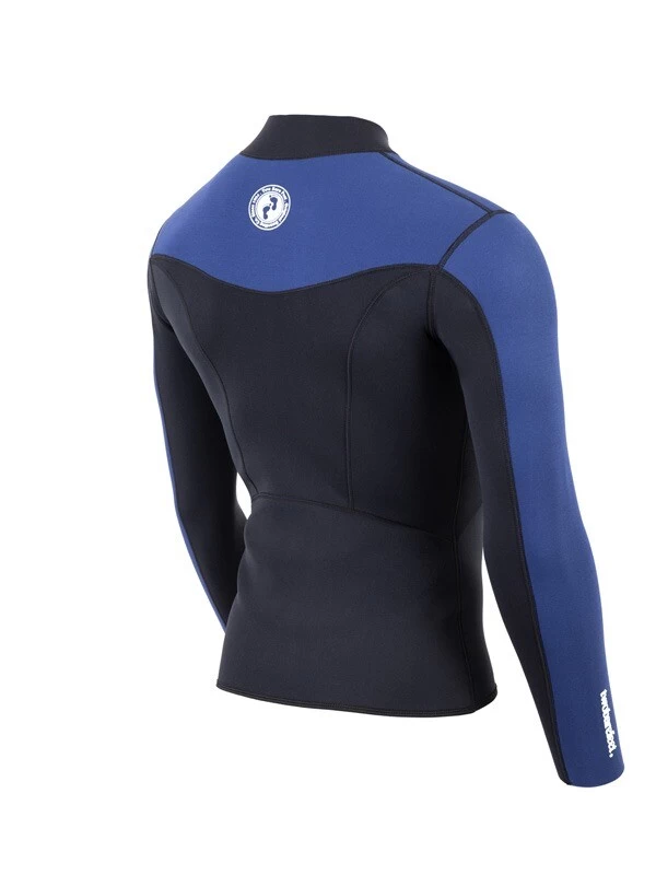 Two Bare Feet Mens Aspect Fleece Lined Zipless Thermal 2.5mm Superstretch Wetsuit Top (Black/Blue) 8 Two Bare Feet Mens Aspect Fleece Lined Zipless Thermal 2.5mm Superstretch Wetsuit Top (Black/Blue) - Image 6