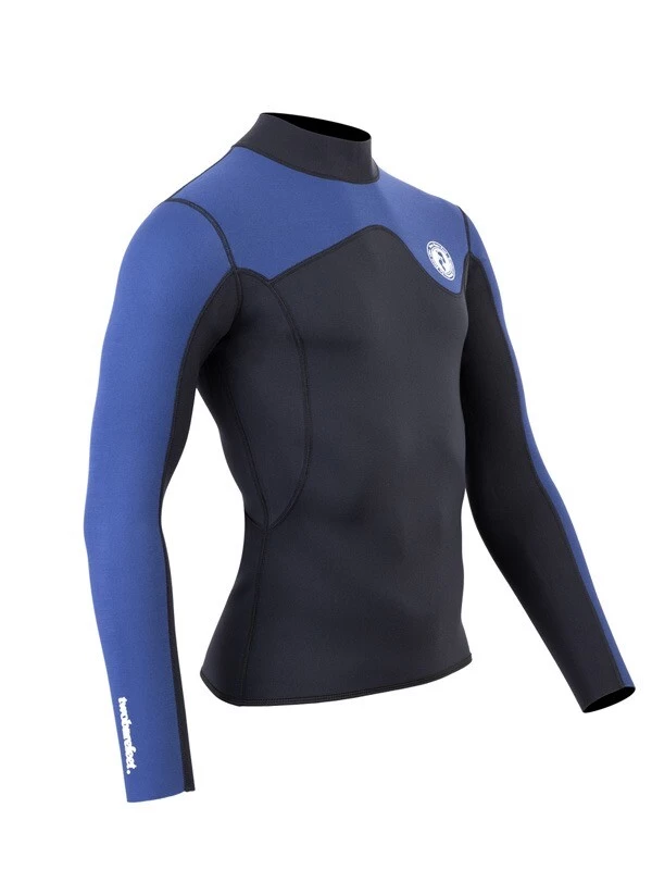 Two Bare Feet Mens Aspect Fleece Lined Zipless Thermal 2.5mm Superstretch Wetsuit Top (Black/Blue) 10 Two Bare Feet Mens Aspect Fleece Lined Zipless Thermal 2.5mm Superstretch Wetsuit Top (Black/Blue) - Image 8