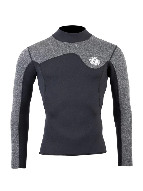 Two Bare Feet Mens Aspect Fleece Lined Zipless Thermal 2.5mm Superstretch Wetsuit Top (Black/Grey) 3 Two Bare Feet Mens Aspect Fleece Lined Zipless Thermal 2.5mm Superstretch Wetsuit Top (Black/Grey)