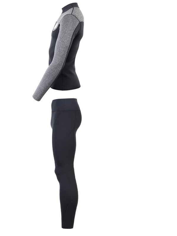 Two Bare Feet Mens Aspect Fleece Lined Zipless Thermal 2.5mm Superstretch Wetsuit Top & Pants Set (Black/Grey) 6 Two Bare Feet Mens Aspect Fleece Lined Zipless Thermal 2.5mm Superstretch Wetsuit Top & Pants Set (Black/Grey) - Image 4