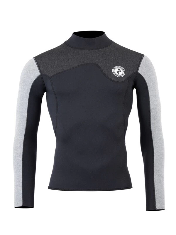 Two Bare Feet Mens Aspect Fleece Lined Zipless Thermal 2.5mm Superstretch Wetsuit Top (Black/Grey/Grey) 3 Two Bare Feet Mens Aspect Fleece Lined Zipless Thermal 2.5mm Superstretch Wetsuit Top (Black/Grey/Grey)