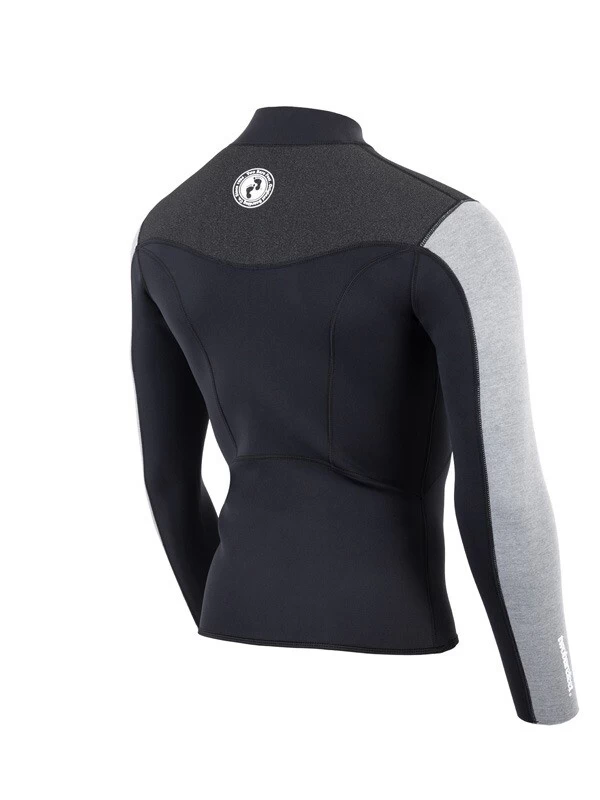 Two Bare Feet Mens Aspect Fleece Lined Zipless Thermal 2.5mm Superstretch Wetsuit Top (Black/Grey/Grey) 8 Two Bare Feet Mens Aspect Fleece Lined Zipless Thermal 2.5mm Superstretch Wetsuit Top (Black/Grey/Grey) - Image 6
