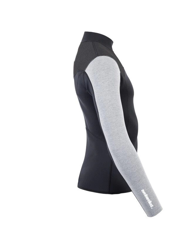 Two Bare Feet Mens Aspect Fleece Lined Zipless Thermal 2.5mm Superstretch Wetsuit Top (Black/Grey/Grey) 9 Two Bare Feet Mens Aspect Fleece Lined Zipless Thermal 2.5mm Superstretch Wetsuit Top (Black/Grey/Grey) - Image 7