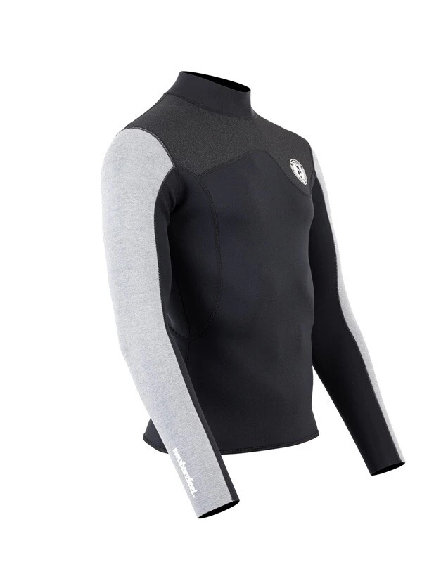 Two Bare Feet Mens Aspect Fleece Lined Zipless Thermal 2.5mm Superstretch Wetsuit Top (Black/Grey/Grey) 10 Two Bare Feet Mens Aspect Fleece Lined Zipless Thermal 2.5mm Superstretch Wetsuit Top (Black/Grey/Grey) - Image 8