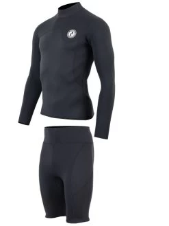 Two Bare Feet Mens Aspect Fleece Lined Zipless Thermal 2.5mm Superstretch Wetsuit Top & Shorts Set (Black) 12 Two Bare Feet Mens Aspect Fleece Lined Zipless Thermal 2.5mm Superstretch Wetsuit Top & Shorts Set (Black) -Surfline Shop mens aspect fleece lined thermal top black vista shorts 3