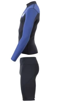 Two Bare Feet Mens Aspect Fleece Lined Zipless Thermal 2.5mm Superstretch Wetsuit Top & Shorts Set (Black/Blue) 13 Two Bare Feet Mens Aspect Fleece Lined Zipless Thermal 2.5mm Superstretch Wetsuit Top & Shorts Set (Black/Blue) -Surfline Shop mwo9tp s