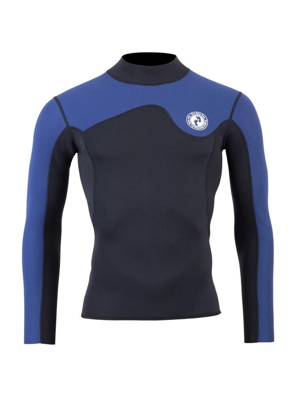 Two Bare Feet Mens Aspect Fleece Lined Zipless Thermal 2.5mm Superstretch Wetsuit Top & Shorts Set (Black/Blue) 7 Two Bare Feet Mens Aspect Fleece Lined Zipless Thermal 2.5mm Superstretch Wetsuit Top & Shorts Set (Black/Blue) - Image 5