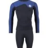 Two Bare Feet Mens Aspect Fleece Lined Zipless Thermal 2.5mm Superstretch Wetsuit Top & Shorts Set (Black/Blue) -Surfline Shop mwo9tp x