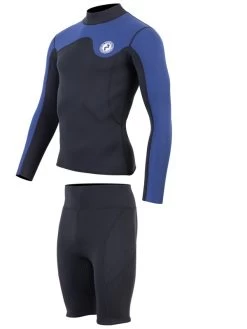 Two Bare Feet Mens Aspect Fleece Lined Zipless Thermal 2.5mm Superstretch Wetsuit Top & Shorts Set (Black/Blue) 12 Two Bare Feet Mens Aspect Fleece Lined Zipless Thermal 2.5mm Superstretch Wetsuit Top & Shorts Set (Black/Blue) -Surfline Shop mwo9tp z