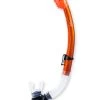 Two Bare Feet DiveSport Dry Top Silicone Snorkel (Orange/Clear) 2 Two Bare Feet DiveSport Dry Top Silicone Snorkel (Orange/Clear) -Surfline Shop o