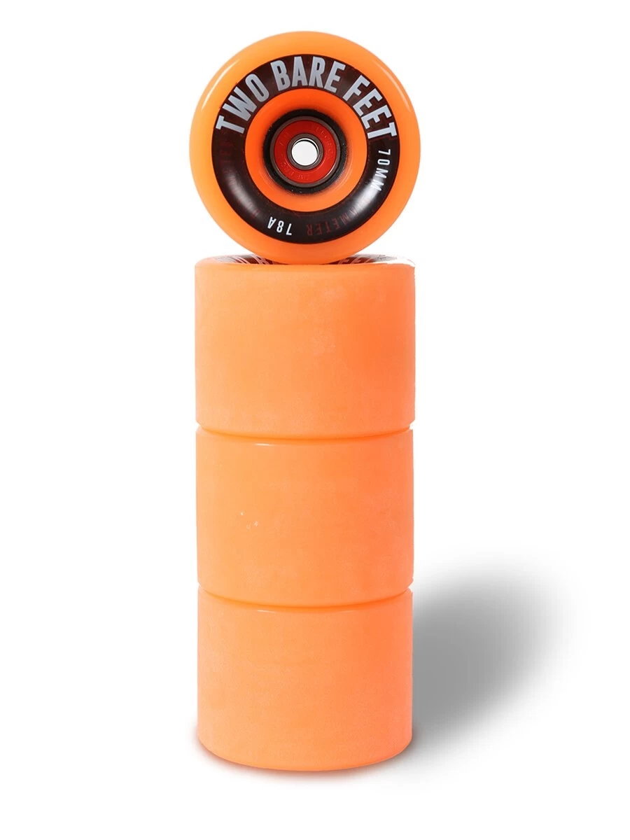 Sessions 78A Longboard Skateboard Wheels (70mm Orange) With Two Bare Feet Pro Series 7 Bearings 3 Sessions 78A Longboard Skateboard Wheels (70mm Orange) With Two Bare Feet Pro Series 7 Bearings