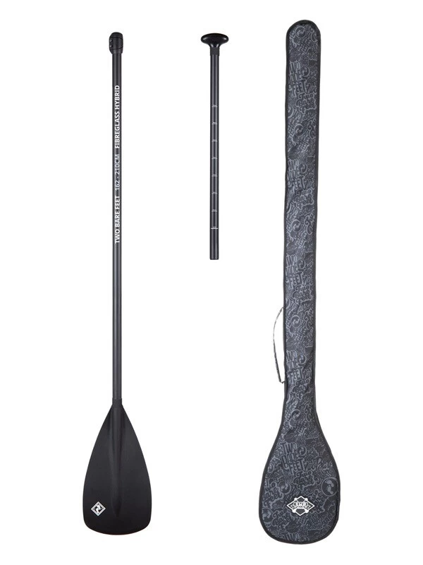 Two Bare Feet 2 Piece Fibreglass Hybrid SUP Paddle & Bag Package (Black) 3 Two Bare Feet 2 Piece Fibreglass Hybrid SUP Paddle & Bag Package (Black)