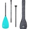 Two Bare Feet 3 Piece Fibreglass Hybrid SUP Paddle & Bag Package (Aqua)