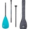 Two Bare Feet 3 Piece Fibreglass Hybrid SUP Paddle & Bag Package (Teal) 2 Two Bare Feet 3 Piece Fibreglass Hybrid SUP Paddle & Bag Package (Teal) -Surfline Shop paddle packs fibreglass 3pc teal