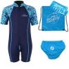 Premier Baby Swim Kit - Patterned Lycra Arm Wetsuit + Swim Nappy + Towel + Bag (Aqua) 2 Premier Baby Swim Kit - Patterned Lycra Arm Wetsuit + Swim Nappy + Towel + Bag (Aqua) -Surfline Shop patterned lycra arm blue2