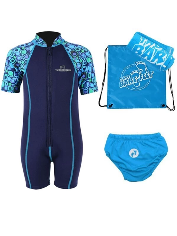 Premier Baby Swim Kit - Patterned Lycra Arm Wetsuit + Swim Nappy + Towel + Bag (Aqua) 3 Premier Baby Swim Kit - Patterned Lycra Arm Wetsuit + Swim Nappy + Towel + Bag (Aqua)