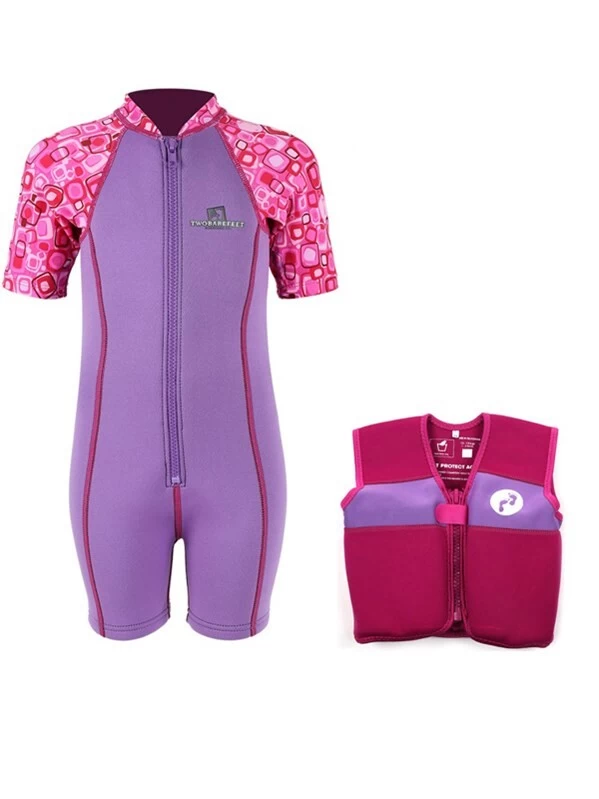 Essentials Baby Swim Kit - Patterned Lycra Arm Wetsuit + Swim Vest (Lilac) 3 Essentials Baby Swim Kit - Patterned Lycra Arm Wetsuit + Swim Vest (Lilac)