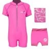 Deluxe Baby Swim Kit - Classic Wetsuit + Nappy Shorts + Towel (Pink) 2 Deluxe Baby Swim Kit - Classic Wetsuit + Nappy Shorts + Towel (Pink) -Surfline Shop pink3