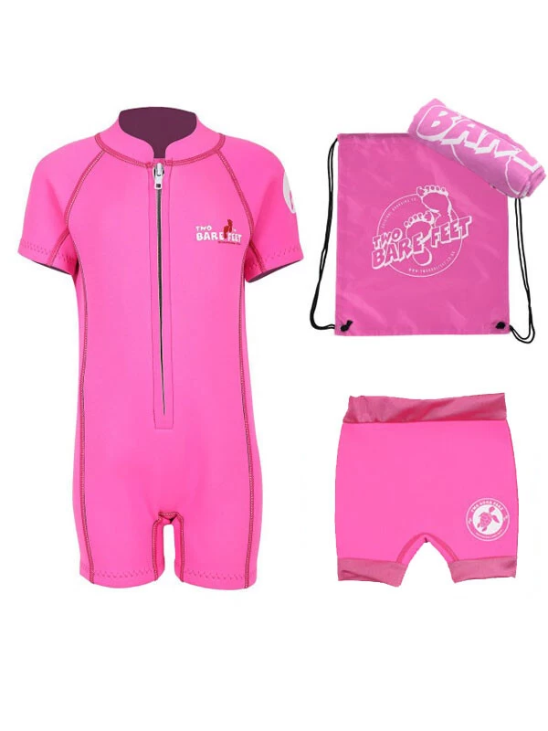 Premier Baby Swim Kit - Classic Wetsuit + Nappy Shorts + Towel + Bag (Pink) 3 Premier Baby Swim Kit - Classic Wetsuit + Nappy Shorts + Towel + Bag (Pink)