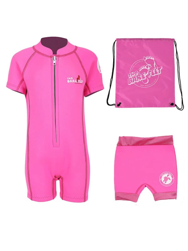 Deluxe Baby Swim Kit - Classic Wetsuit + Nappy Shorts + Bag (Pink) 3 Deluxe Baby Swim Kit - Classic Wetsuit + Nappy Shorts + Bag (Pink)